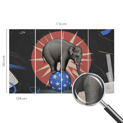 Peel and stick wall mural featuring a circus elephant illustration