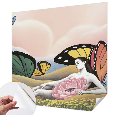 Peel and stick wallpaper mural Butterfly meadow