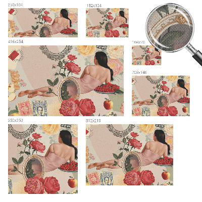 Self-adhesive wall mural with a floral elegance design