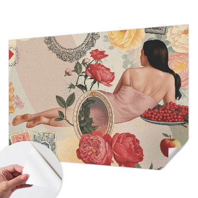 Self-adhesive wall mural Floral elegance