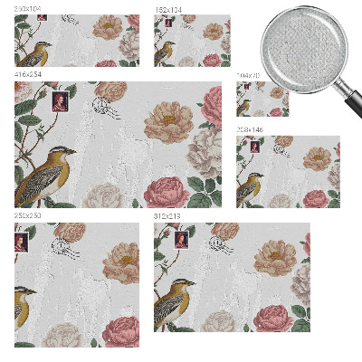 Stick-on wall mural with a vintage floral motif