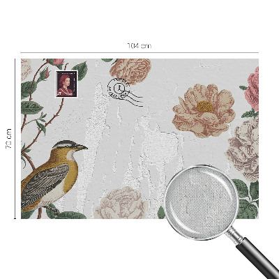 Stick-on wall mural with a vintage floral motif