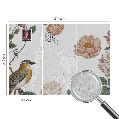 Stick-on wall mural Vintage flowers