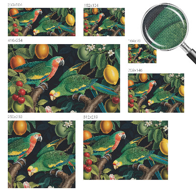 Removable wall mural with a tropical adventure design