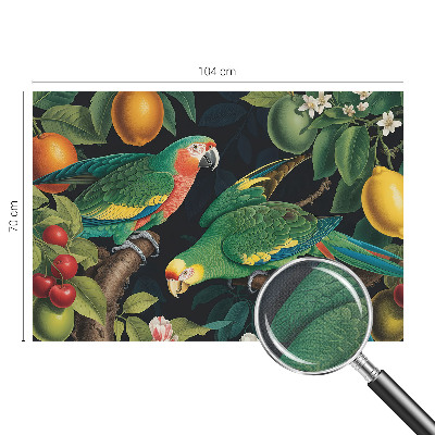 Removable wall mural with a tropical adventure design