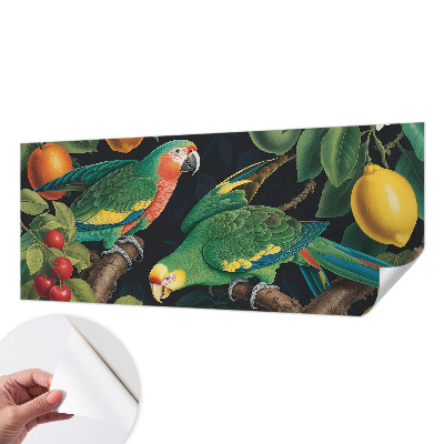 Removable wall mural with a tropical adventure design