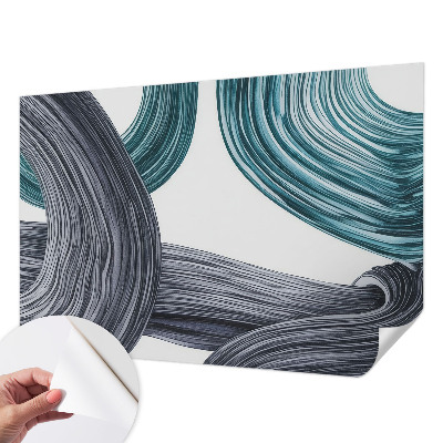 3D photo wallpaper mural with fluid lines design