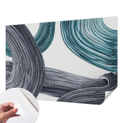 3D photo wallpaper mural with fluid lines design