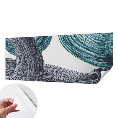 3D photo wallpaper mural with fluid lines design