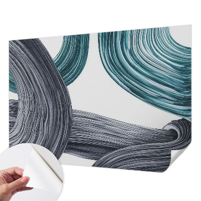 3D photo wallpaper mural with fluid lines design