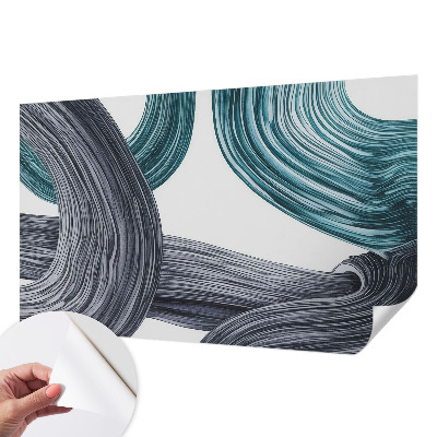 3D photo wallpaper mural with fluid lines design