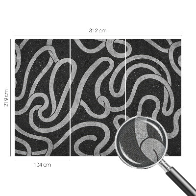 Peel and stick wall mural for living room with a twisted shapes design