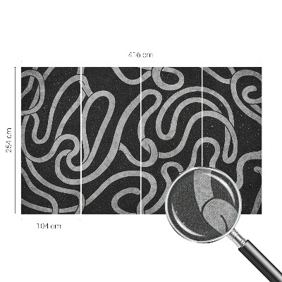 Peel and stick wall mural for living room with a twisted shapes design