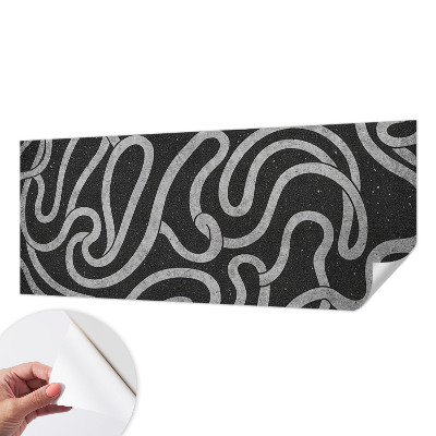Peel and stick wall mural for living room with a twisted shapes design