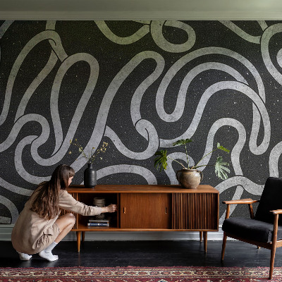 Peel and stick wall mural for living room Twisted shapes