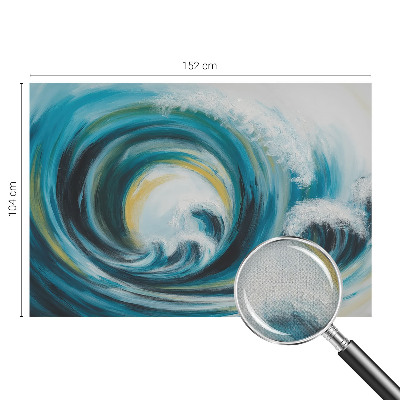 Peel and stick wall mural for bedroom featuring a sea wave design