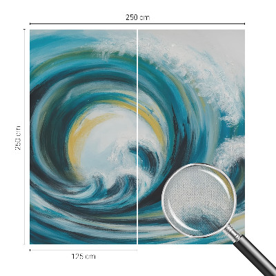 Peel and stick wall mural for bedroom featuring a sea wave design
