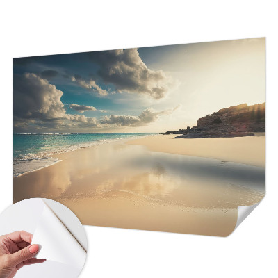 3D wall mural with a sunny coast design