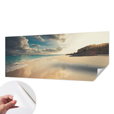 3D wall mural with a sunny coast design