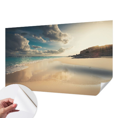 3D wall mural with a sunny coast design