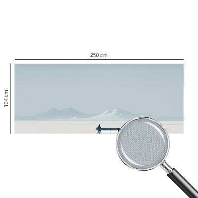 Nursery wall mural with a minimalist landscape design