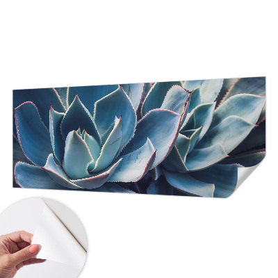 Children's wall mural with a green aloe design