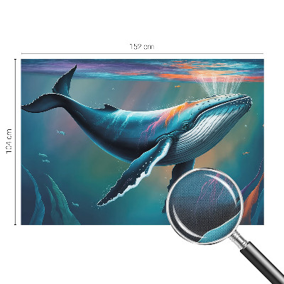 Baby room wall mural with a giant sea illustration