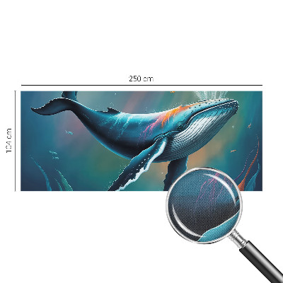 Baby room wall mural with a giant sea illustration