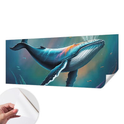 Baby room wall mural with a giant sea illustration