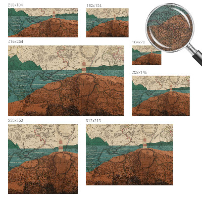 Peel and stick wall mural with a historical map design