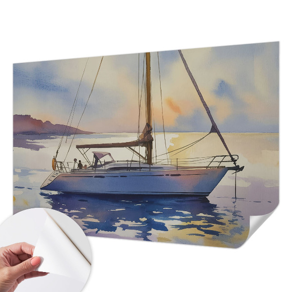 Self-adhesive photo wallpaper with a sailboat motif titled