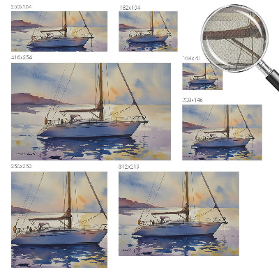 Self-adhesive photo wallpaper with a sailboat motif titled 