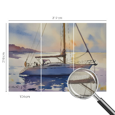 Self-adhesive photo wallpaper with a sailboat motif titled 