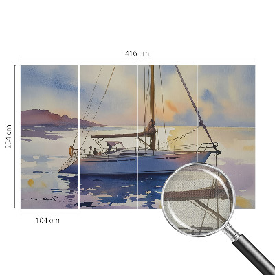 Self-adhesive photo wallpaper with a sailboat motif titled 