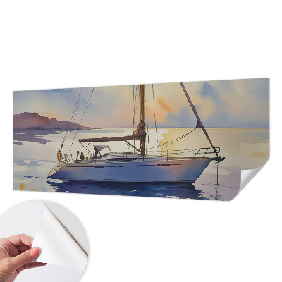 Self-adhesive photo wallpaper with a sailboat motif titled 