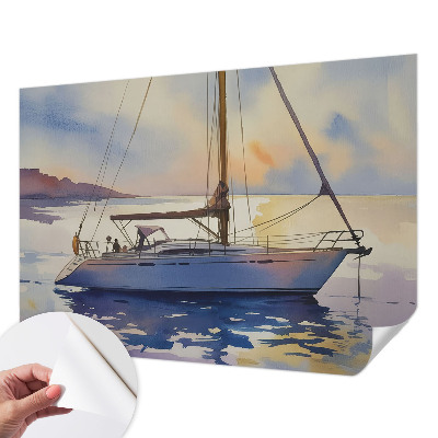 Self-adhesive photo wallpaper with a sailboat motif titled 