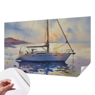 Self-adhesive photo wallpaper with a sailboat motif titled 