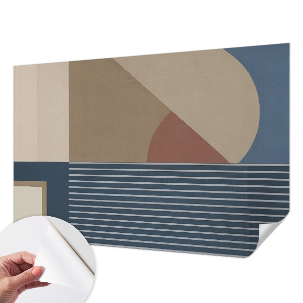 Self-adhesive wall mural with a harmonious geometric pattern