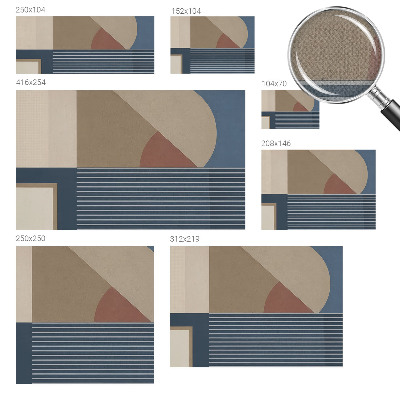 Self-adhesive wall mural with a harmonious geometric pattern