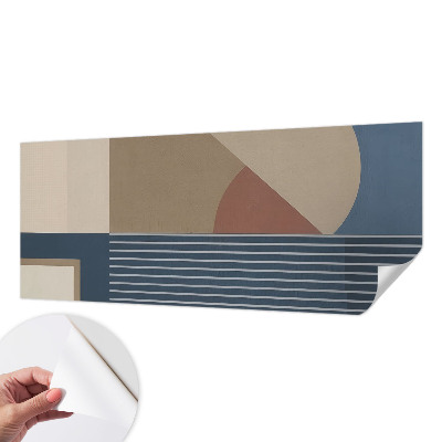 Self-adhesive wall mural with a harmonious geometric pattern