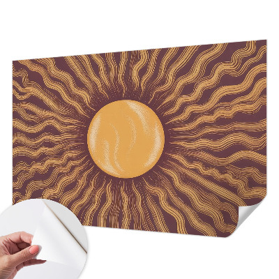 Stick-on wall mural with sun ray motif