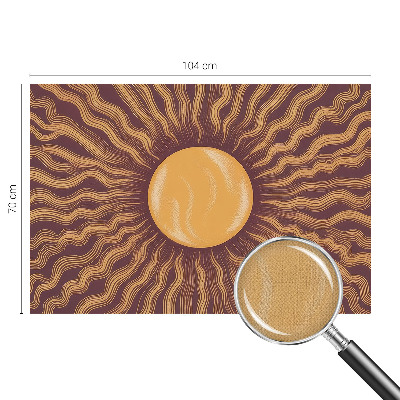 Stick-on wall mural with sun ray motif