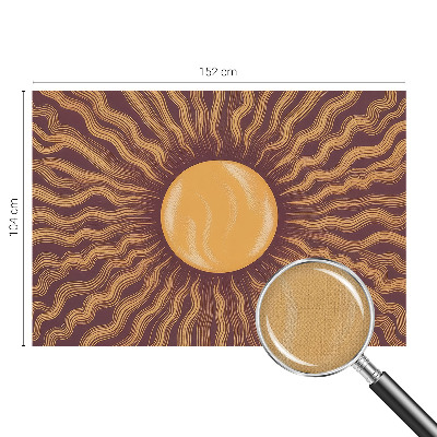 Stick-on wall mural with sun ray motif