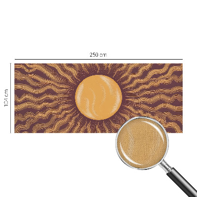 Stick-on wall mural with sun ray motif