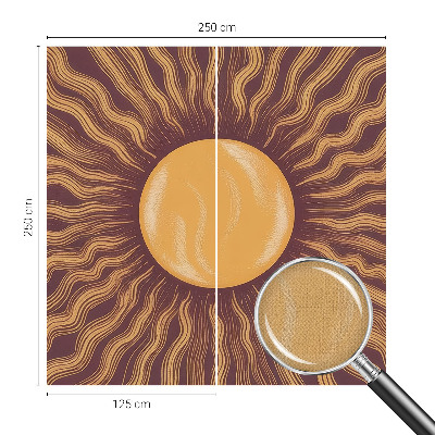 Stick-on wall mural with sun ray motif