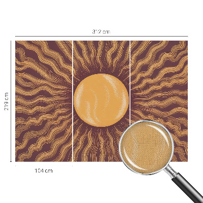 Stick-on wall mural with sun ray motif