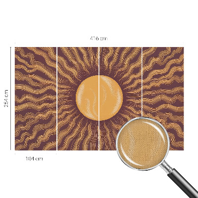 Stick-on wall mural with sun ray motif