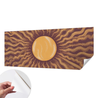 Stick-on wall mural with sun ray motif