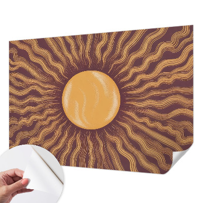 Stick-on wall mural with sun ray motif