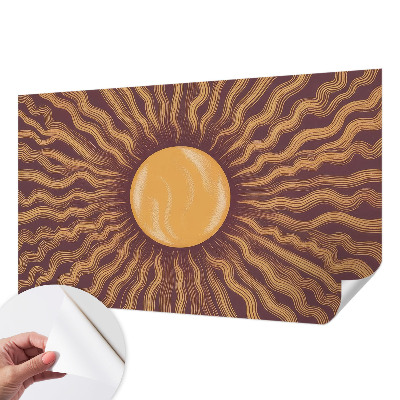 Stick-on wall mural with sun ray motif